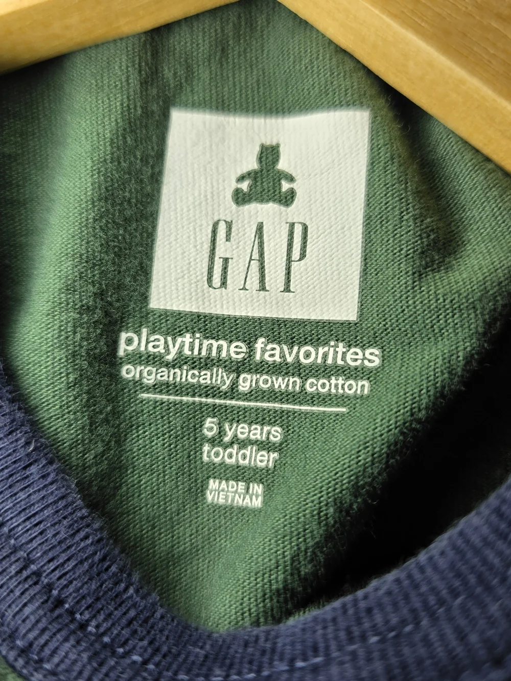 GAP Boys Green & Navy Long Sleeve Raglan Tee 5yrs